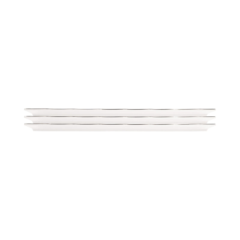 Elite Global Solutions Melamine Tray, White/Black Decal, 0.75" H x 20.88" W x 6.38" D