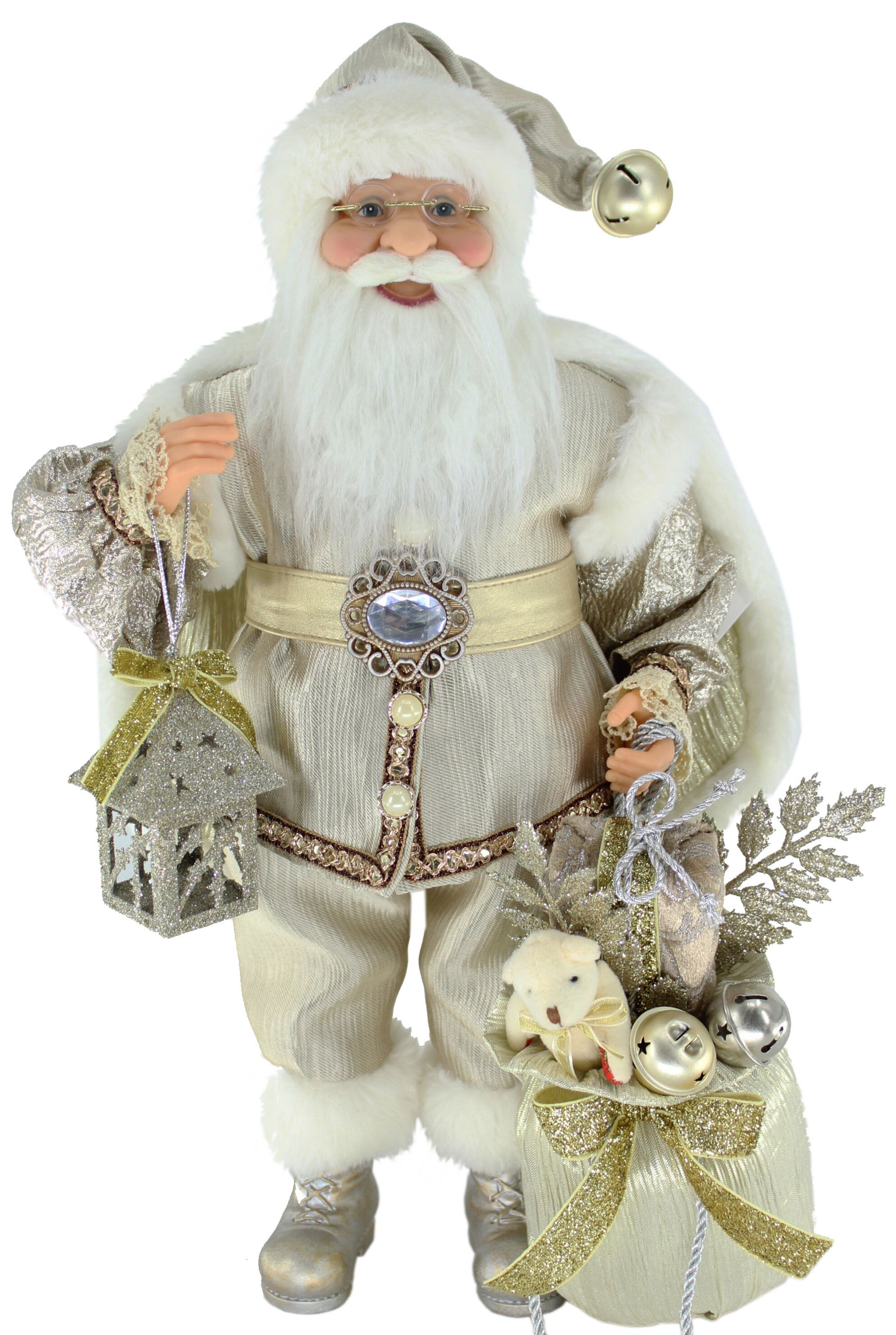 The Holiday Aisle® Standing Shimmering Champagne Santa Claus Figurine ...