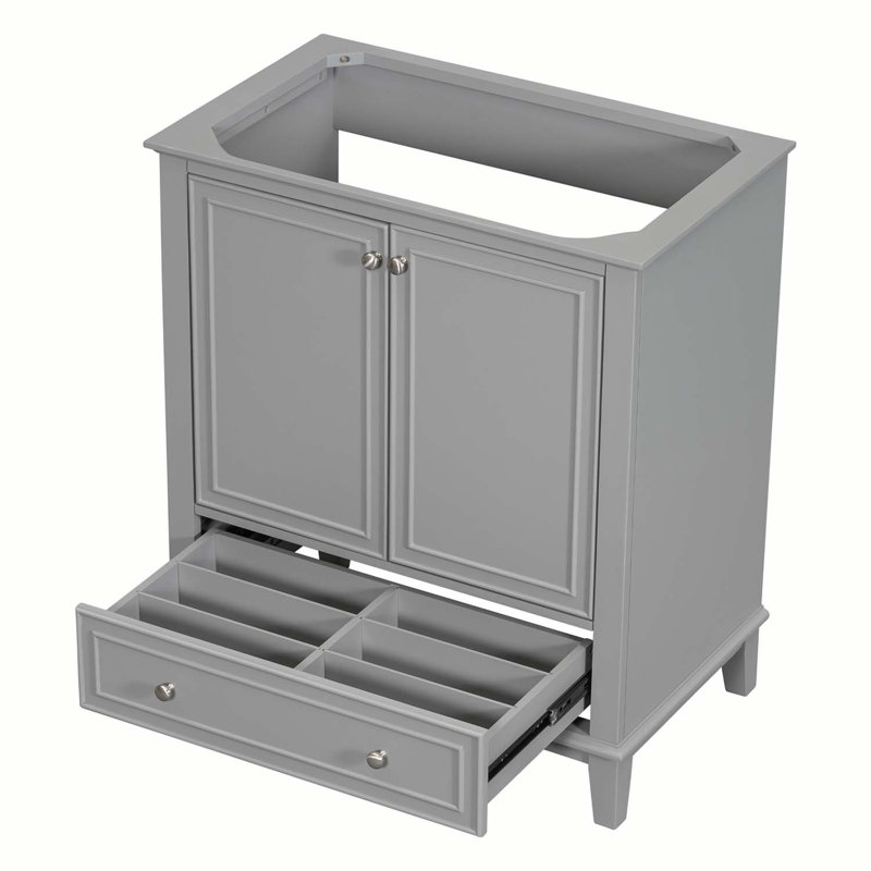 Base de meuble-lavabo simple 29,5 po seulement, Gris
