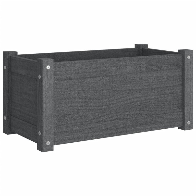 Boîte à fleurs en bois pour l'extérieur, gris, H 12,2 po x l 23,6 po x P 12,2 po