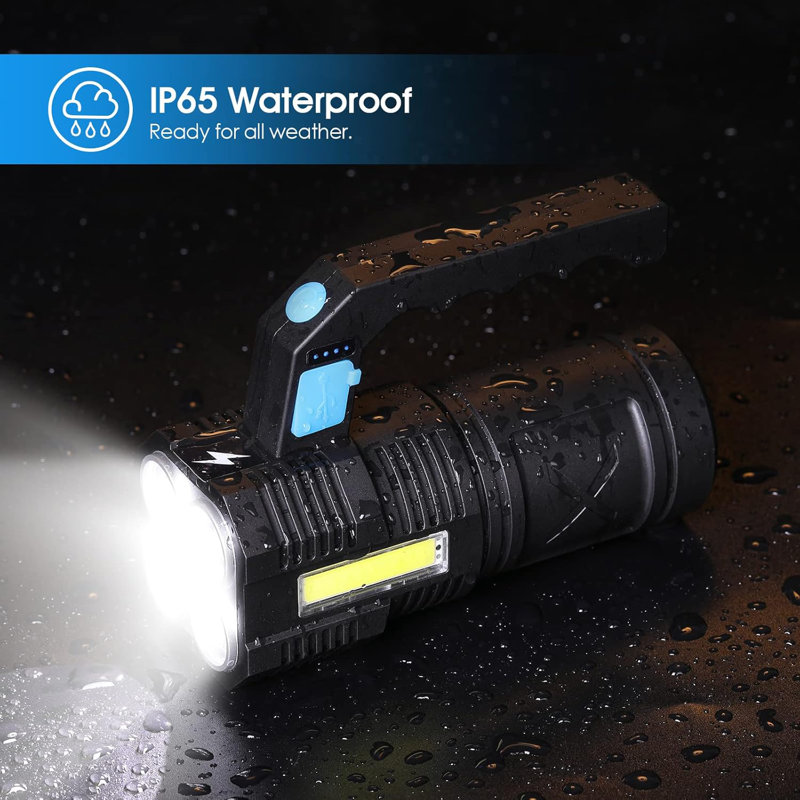 Led Rechargeable Torch, Super Bright Camping Lights With 4 Powerful Led Beads And Portable Handle, 4 Modes Waterproof Lightweight Lantern For Outdoor Fishing Hiking Emergency