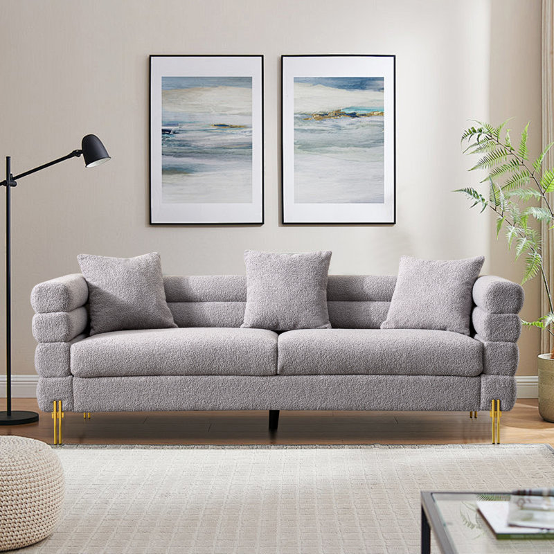 86'’ Upholstered Sofa, Gray