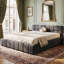 Multi-Sizes EU & UK Upholstered Bed, Modern Cloud Low-Height Bed Frame with Padded Flange Edge & Embedded Design, Beige/Grey Linen-423385466-426914027
