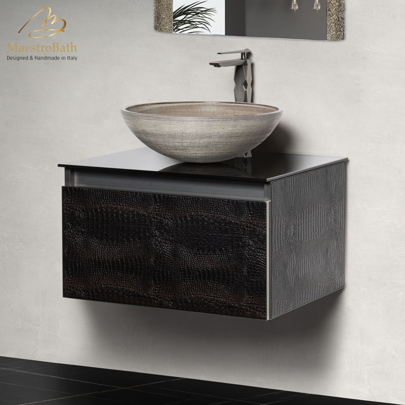 24" Single Bathroom Vanity With Top, Gray, Gray