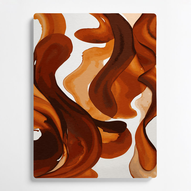 Abstrait aquarelle 8, art mural en métal rouge, H 11 po x l 14 po