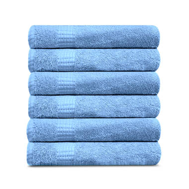 Haus & Home Indigo 4 Piece Bath Towel Set, Rayon From Bamboo and Cotton,  Solid Terry Towels