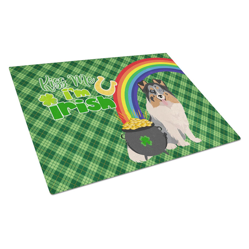 Planche à découper en verre trempé avec pieds antidérapants St. Patrick's Day