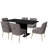 Magallanes 6-Person Extendable Table Dining Set with Velvet Dining Chair-1814485630-1814485569