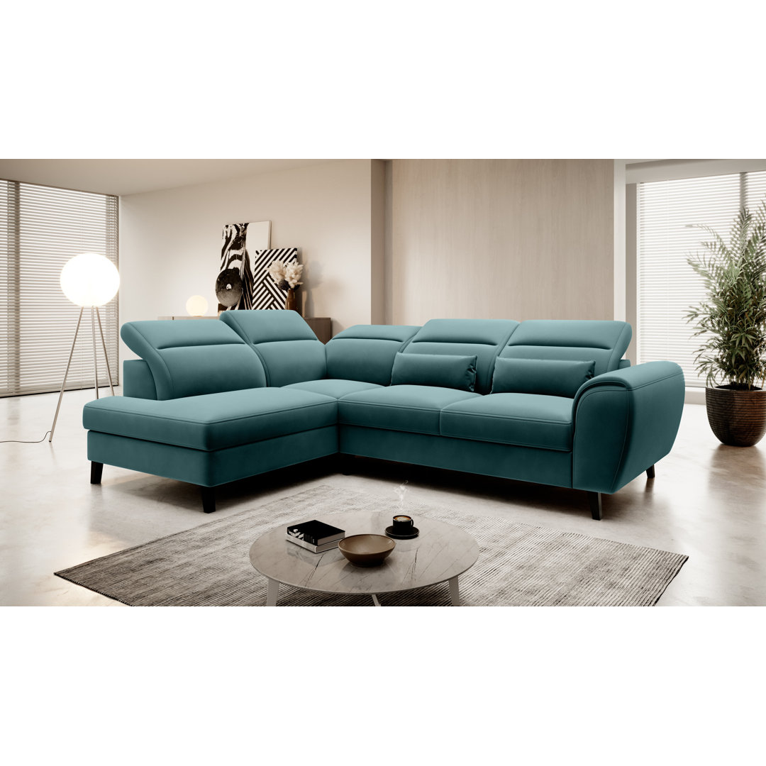 Ecksofa Antora aus Samt mit Bettfunktion