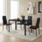 5 Piece Dining Table Set For 4, Tempered Glass Kitchen Table With 4 Upholstered Pu Chairs, Space-saving & Metal Steel Frame Dining Room Set For Home, Kitchen, Dining Room, Small Space(black)-1949171863