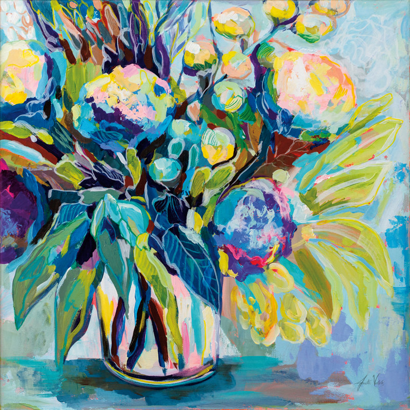 Spring Bloom by Jeanette Vertentes - Wrapped Canvas Painting, 76cm H x 76cm W