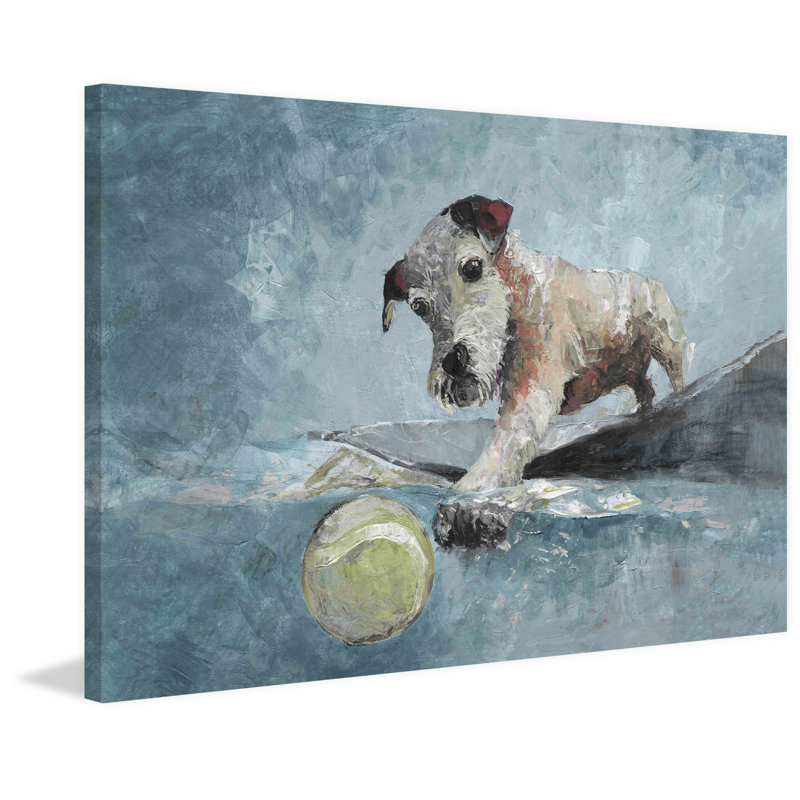 « fetch this ball », reproduction sur toile tendue, H 8 po x l 12 po x P 1,5 po