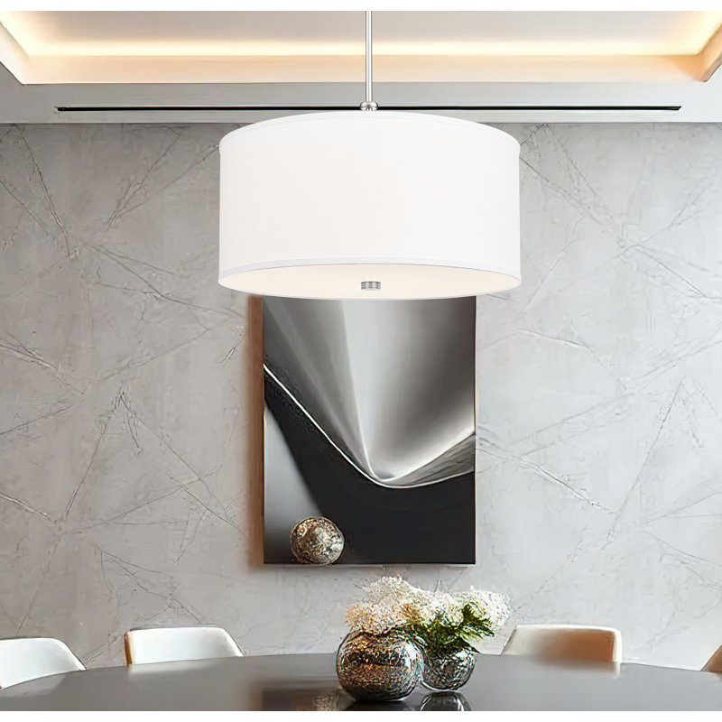 Luminaire suspendu 1 lumière Linden en nickel brossé 24 pouces, Nickel brossé
