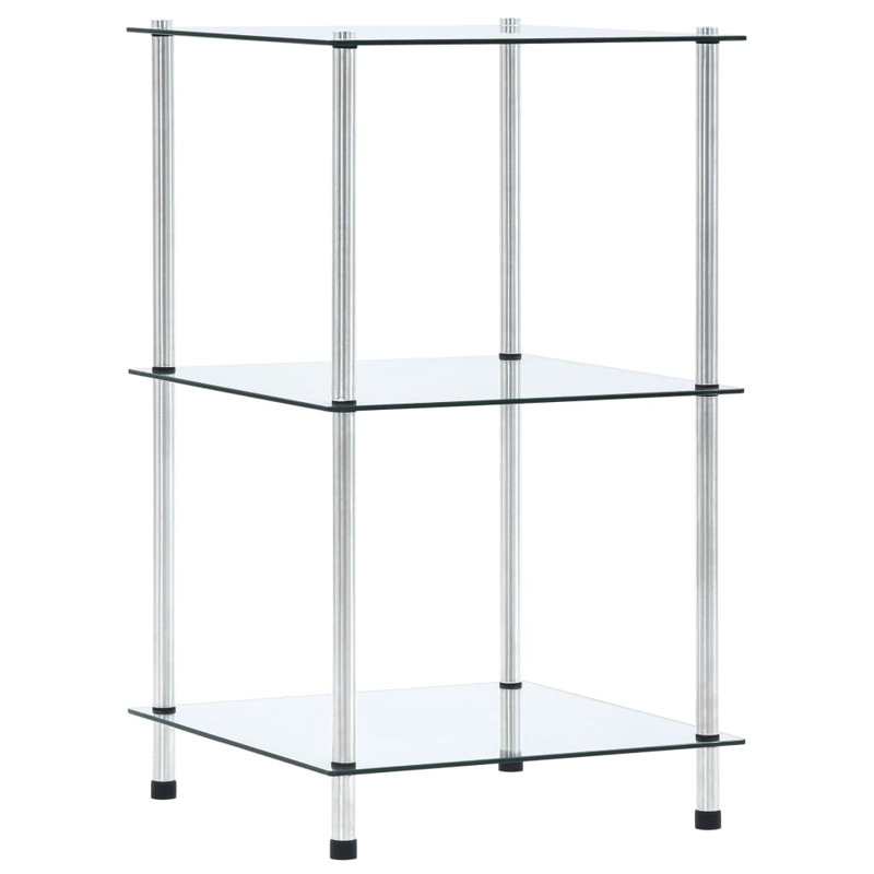 Abraheem 40cm W Metal Shelving Unit, Clear