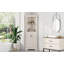 Grande armoire d'angle avec portes pour le salon, la salle de bain, la salle à manger ou la cuisine, beige-1649603341