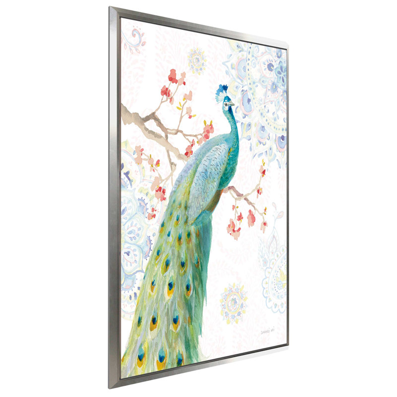 Jaipur I - Impression sur toile, H 63,5 po x l 39,5 po x P 2 po, Cadre flottant argent