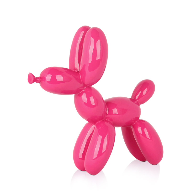 Aagje Handmade Resin Figurine / Sculpture Decorative Object, 27cm H x 26cm W x 9.5cm D, Fuxia
