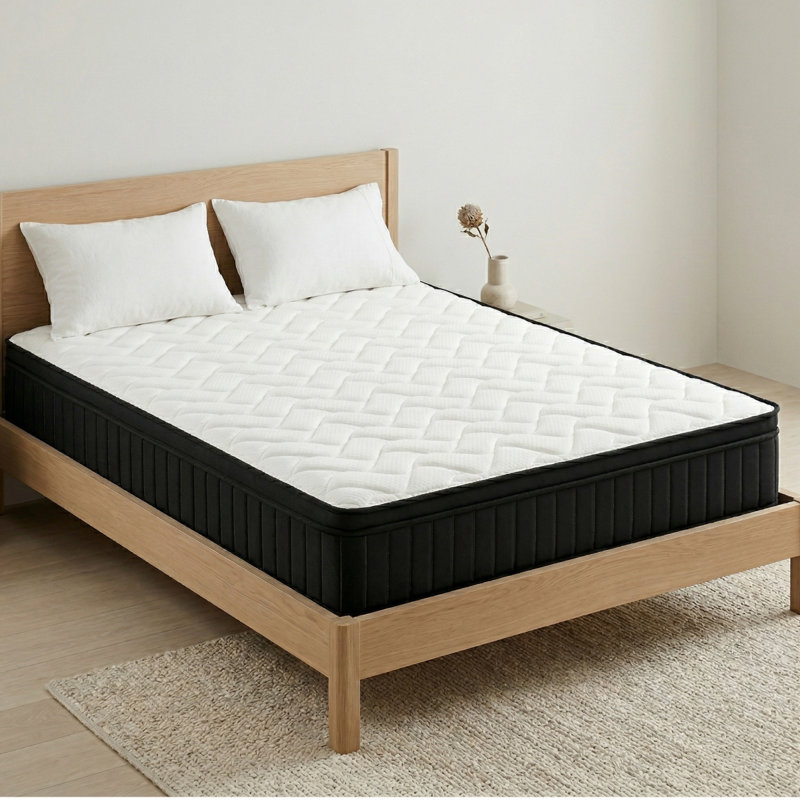 Matelas ferme 14 po en mousse à mémoire de forme hybride et ressorts ensachés en boîte, Très grand lit