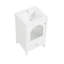 Meuble-lavabo de 20 po avec lavabo, armoire de salle de bain avec porte en verre à fermeture douce, tiroir, blanc