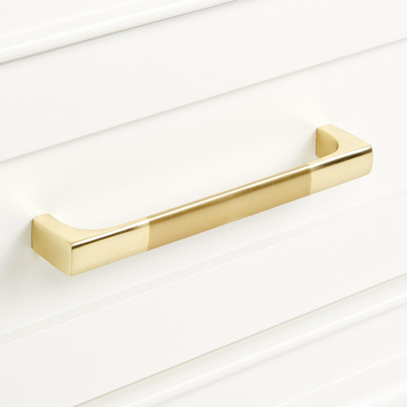 Quen 60" Freestanding Double Basin Vanity Cabinet - Cabinet Only - Less Vanity Top, Soft White, Satin Brass