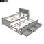 Lit plateforme avec tête de rangement, USB, lit gigogne et 3 tiroirs, gris-1369239488