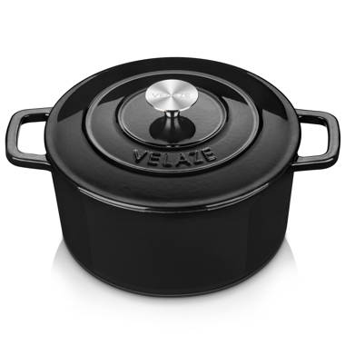 Velaze ZTY06 7.5 Quarts Non-Stick Enameled Cast Iron Oval Dutch Oven Color: Blue VLZ-ZT-Y06-BL