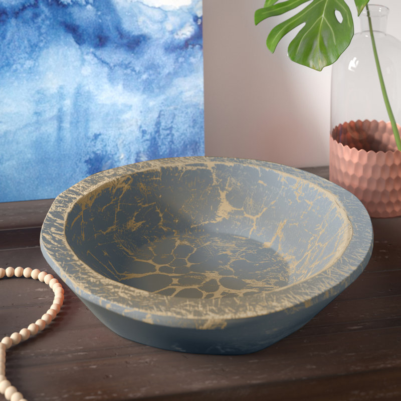 Tuba Handmade Metal Decorative Bowl - Set of 1, Industrial Gray