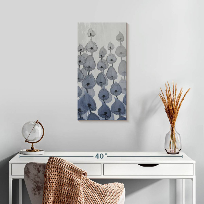Fleurs de saphir I, H 24 po x l 12 po