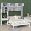 Luxueux lit escamotable mural avec bureau, armoire supérieure et rangement-1279289047-1279289040
