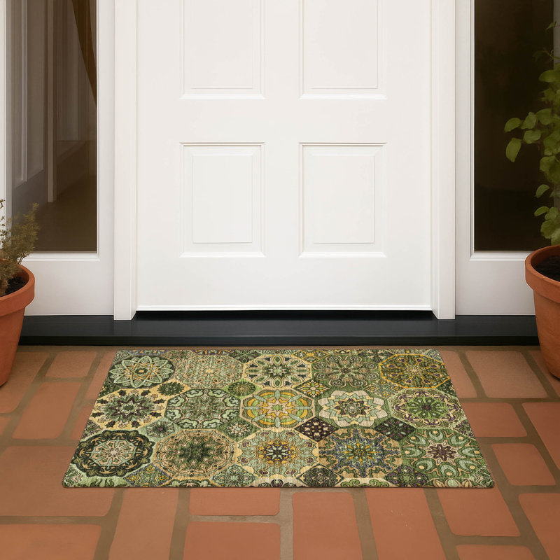 Machine Washable Indoor/Outdoor Chantille ACN2729 Americana Rug, Green, 2'6" x 3'10"