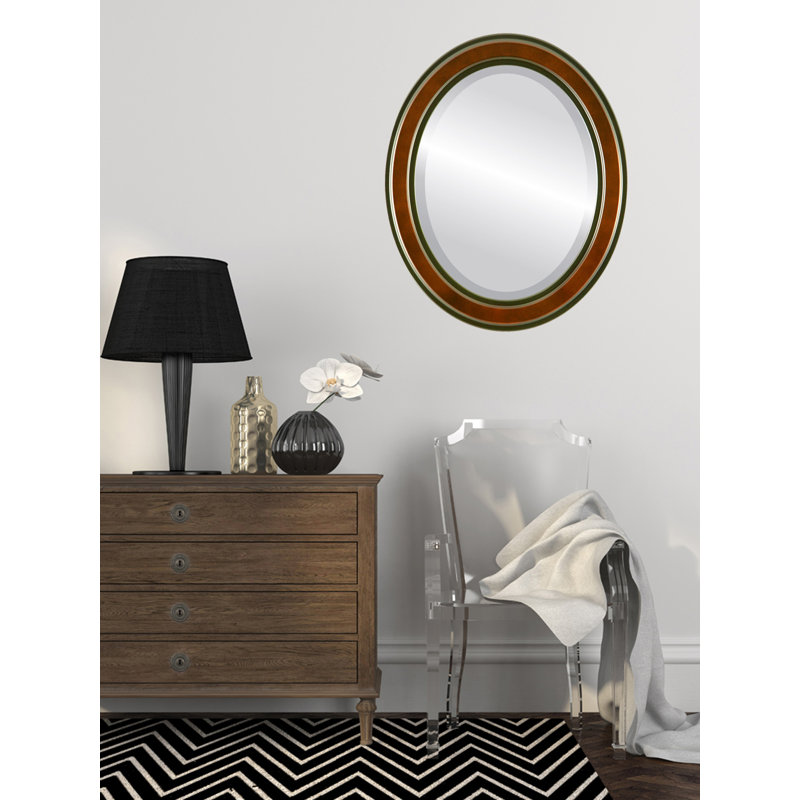 Reitz Oval Mirror, 27" H x 23" W, Rosewood