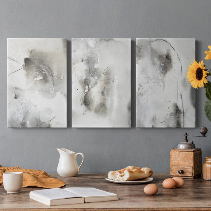 Objets mystiques II - ensemble de 3 toiles tendues, H 12 po x l 24 po x P 1 po