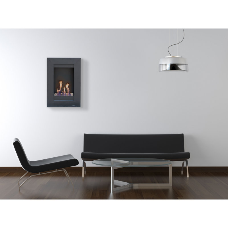 PURLINE 50cm W Black Bio-Ethanol Fireplace