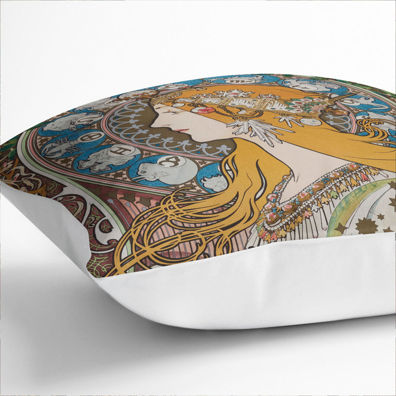 The Zodiac Vol.1 Scatter Cushion with Filling, 55cm H x 55cm W x 20cm D, White