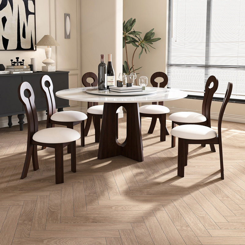 Chaises de salle à manger en polyuréthane et bois massif