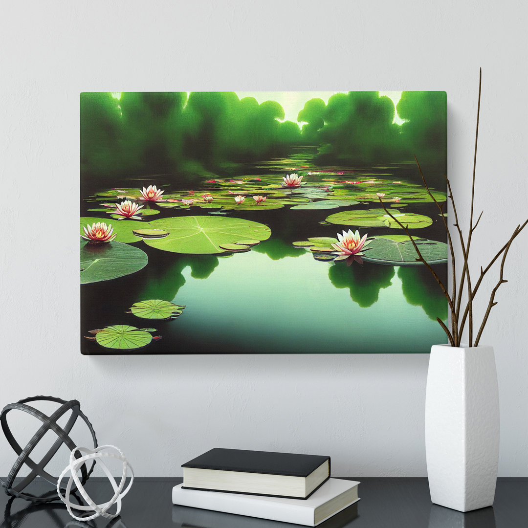 Wholesome Water Lily Pond - Wrapped Canvas