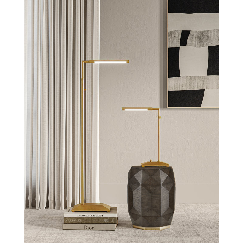 Autrand Brass Floor Lamp, Antique Brass