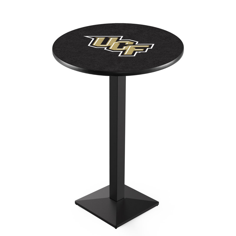 Round Metal Base Dining Table, Black Wrinkle, University of Central Florida