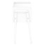 Contemporary Bedroom Accent Table With White Finish And Adjustable Legs Storage