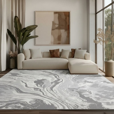 Galaxy Series Abrstract Black/Gray/Ivory/Beige Area Rug