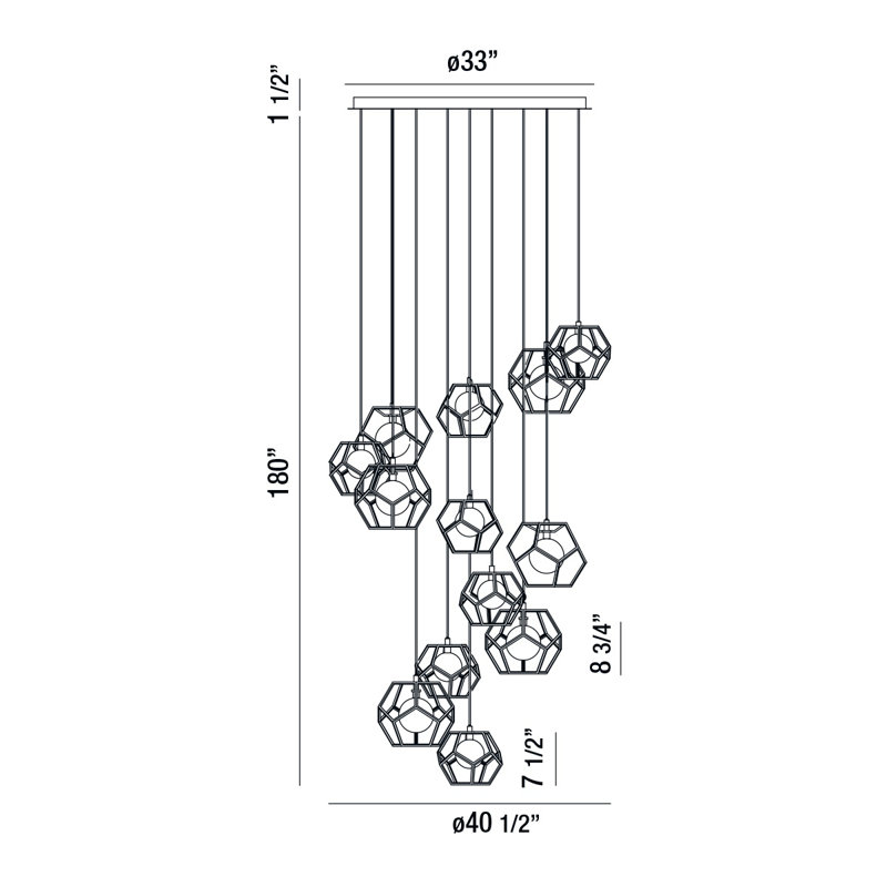 Norway 13 - Light Dimmable Chandelier
