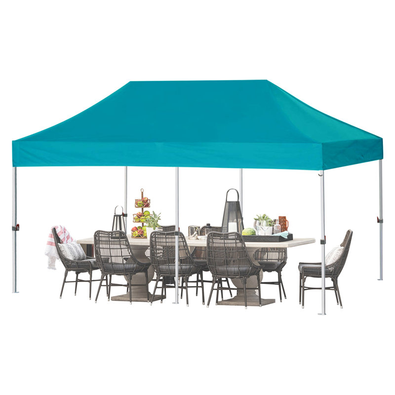 Amaziyah 96'' W x 96'' D Steel Pop-Up Canopy, Turquoise Blue, 10ft x 20ft