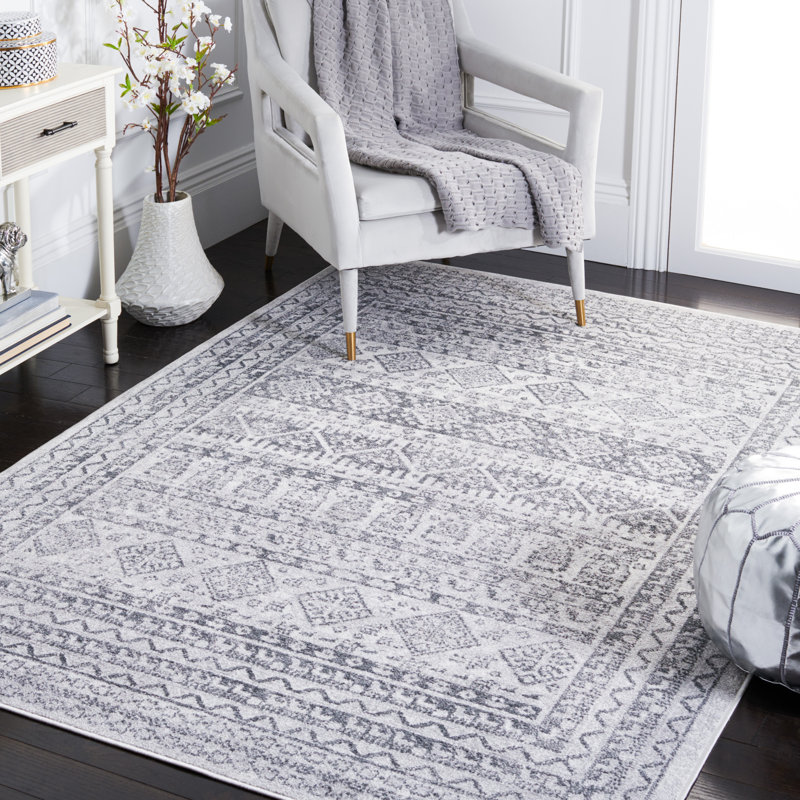 Tapis gris / ivoire Gracie-Lou 662, Rectangle 8 pi x 10 pi