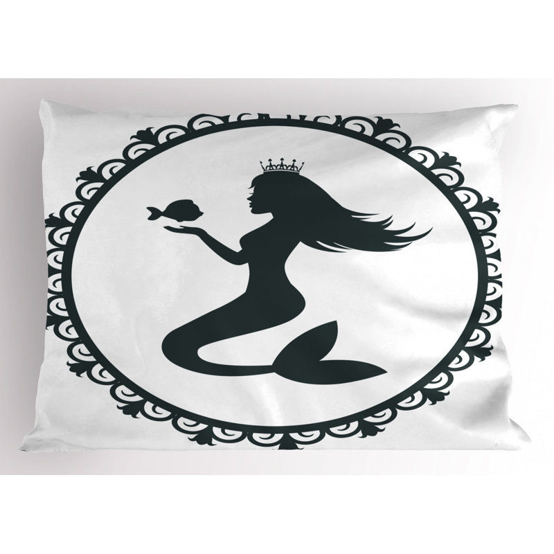 Black/White Polyester Microfiber Piece Sham, Twin
