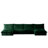 Slipcovered U-Shape 4 Seater Sectional Sofa With Reversible Ottoman, Deep Seat Comfort, And French Edge Design Pillows, Green Corduroy-585913141-585449606