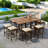 10-Piece Outdoor Dining Table Sets Included 2 Foldable Tables And Eight Stools With Cushions