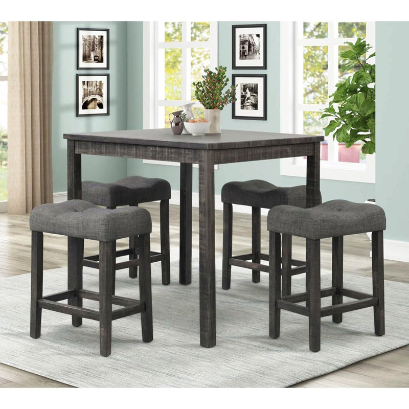 Ensemble de 2 tabourets de comptoir à hauteur de comptoir, tabouret de style transitionnel avec repose-pieds et tabouret de bar