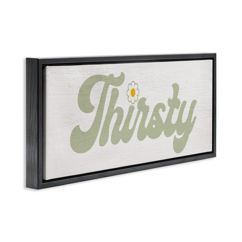 Cadre flottant Groovy Thirsty, par Lil 'Rue, H 11 po x l 25 po, Cadre flottant noir de jais