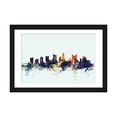 " Columbus, Ohio, USA On Blue " by Michael Tompsett