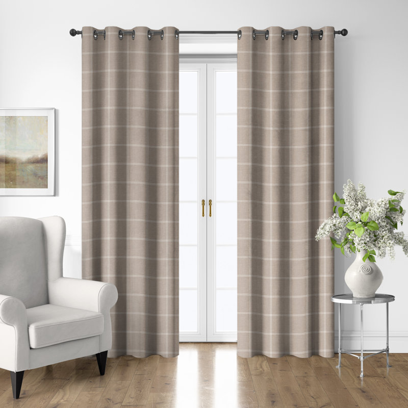 Ensemble de 2 rideaux en coton naturel avec œillets Shay, L 50 po x L 144 po